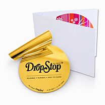 DropStop imprimé noir dans folding card neutre or