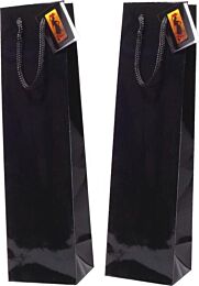 Sac de luxe noir brillant+cordes+carte 1 fl 98X89/380 (100)