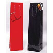 Sac de luxe rouge brilllant+cordes+carte 1 bt 98X89/380(100)