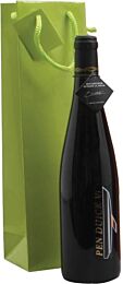 Sac de luxe vert pomme brillant+cordes+carte 1 fl 98X89/380
