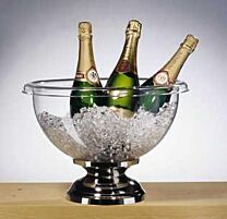 Calice à Champagne transparant sur pied chromé