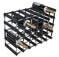 Wine rack assemblé 30 bouteilles BLACK-BLACK 6X4