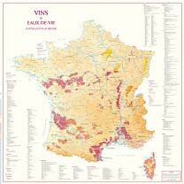 Kaart France 'Vins et Eaux de Vie' poster