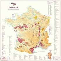 Kaart France 'Vins et Eaux de Vie' geplooid
