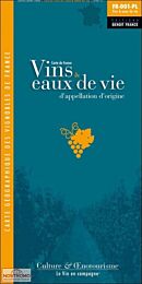 Kaart France 'Vins et Eaux de Vie' geplooid