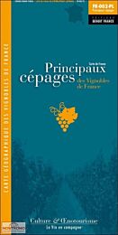 Kaart Principaux Cépages des Vignobles de FRANCE geplooid