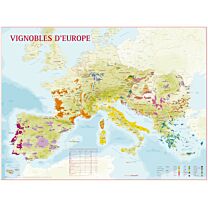 Kaart des Vignobles d'EUROPE poster