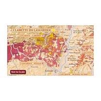 Kaart des Vignobles du Languedoc Roussillon geplooid