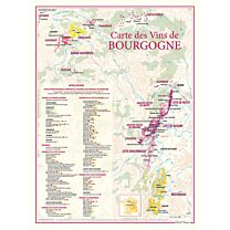Kaart des Vignobles de BOURGOGNE 30x40