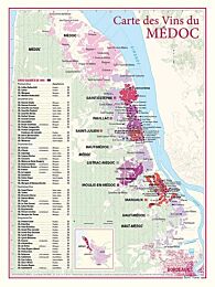 Kaart des Vins du MEDOC 30x40